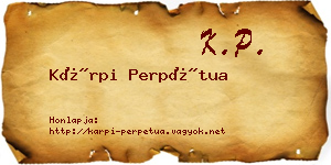 Kárpi Perpétua névjegykártya